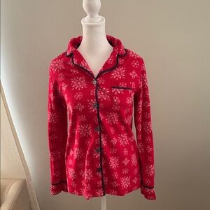 Red Snowflake Pajama Top
